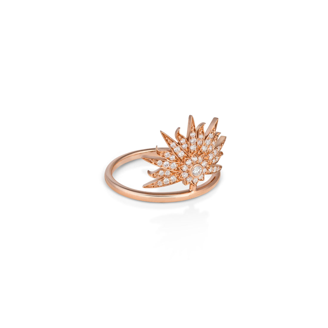 Sunburst Ring in 18K Yellow Gold with VS-G Diamond