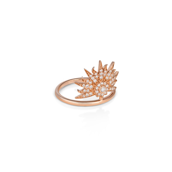 Sunburst Ring in 18K Yellow Gold with VS-G Diamond