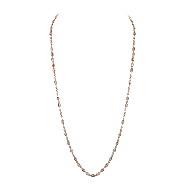 Illusion Necklace  in 18K rose gold with VS-G diamond long