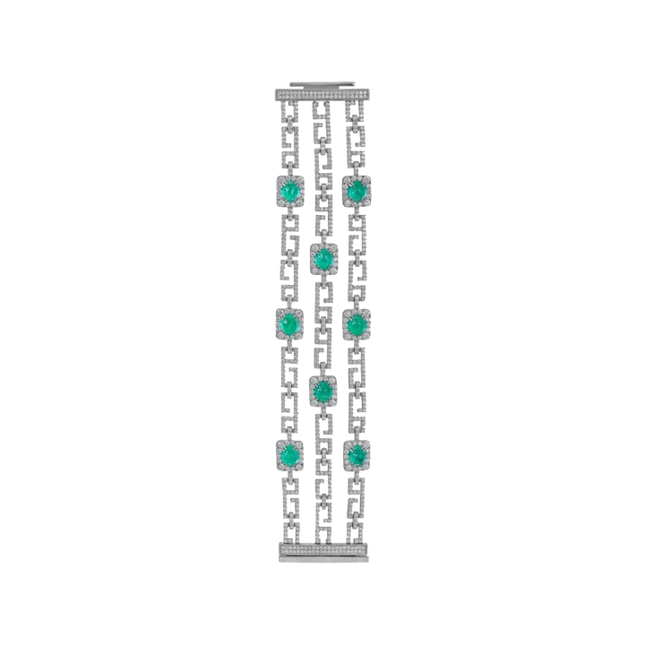 Art deco bracelet inspired links with 18k white gold with VS-G diamond