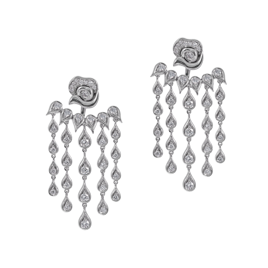 Blossom earrings Inspiring 18K White Gold and VS-G Diamonds