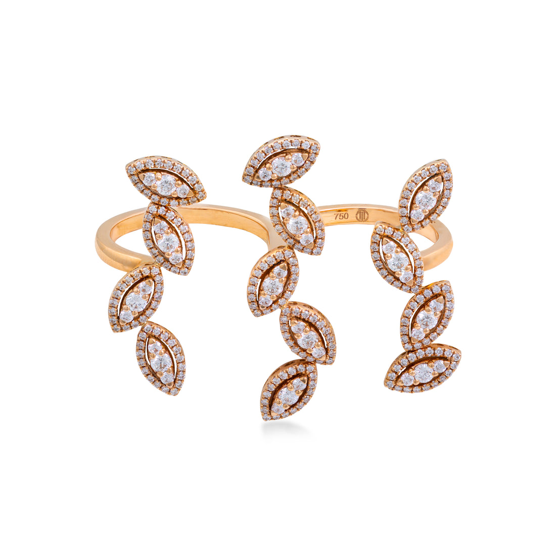 Illusion Double Ring in 18K rose gold with VS-G diamond