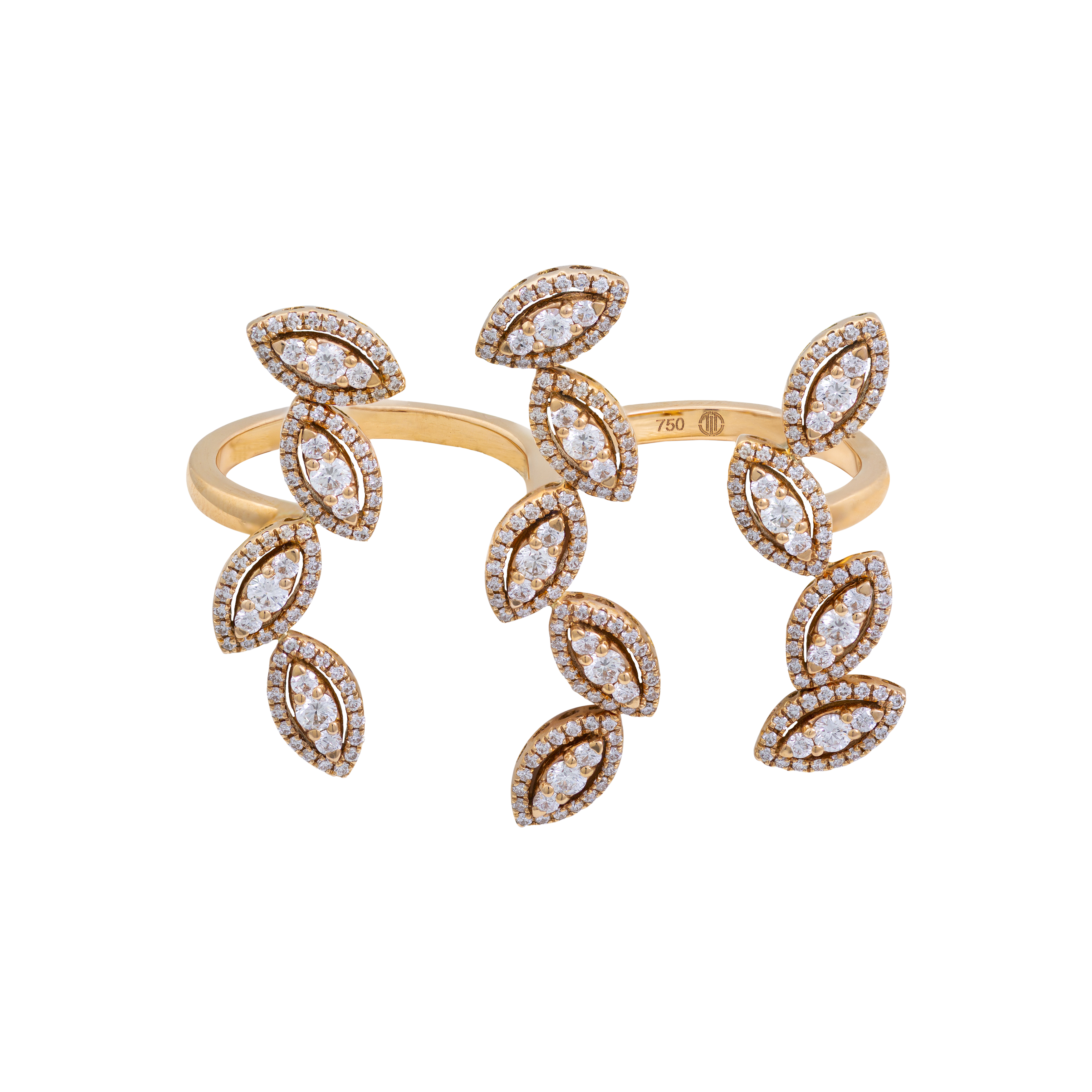 Illusion Double Ring in 18K rose gold with VS-G diamond