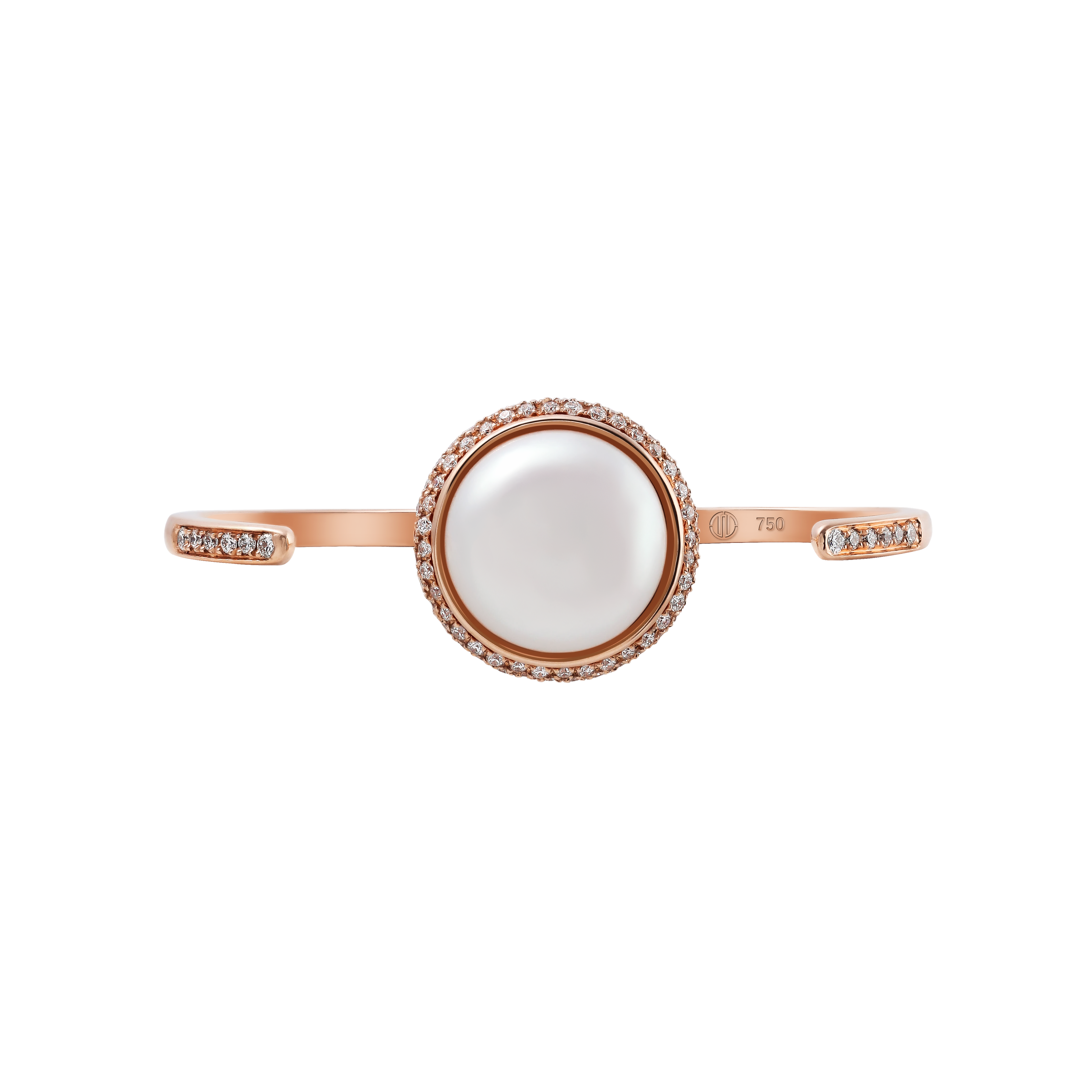 Pearl collection inspire 18K rose gold with VS-G diamonds and white pearl