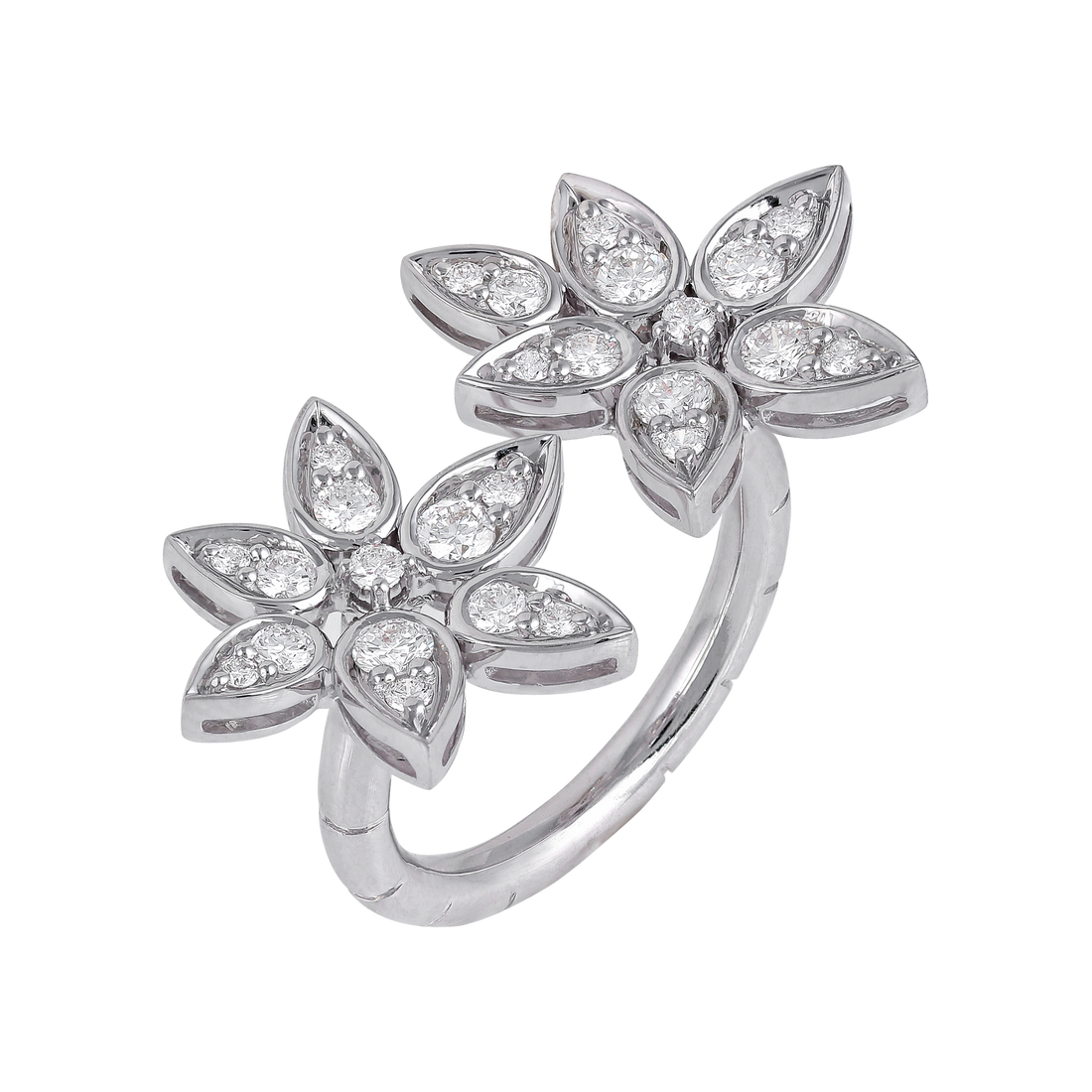 Jasmine Ring in 18K white gold and VS-G diamonds