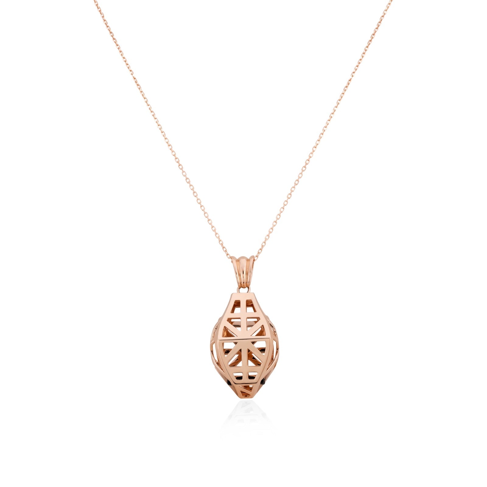 Snake Pendant in 18K Rose Gold with stone
