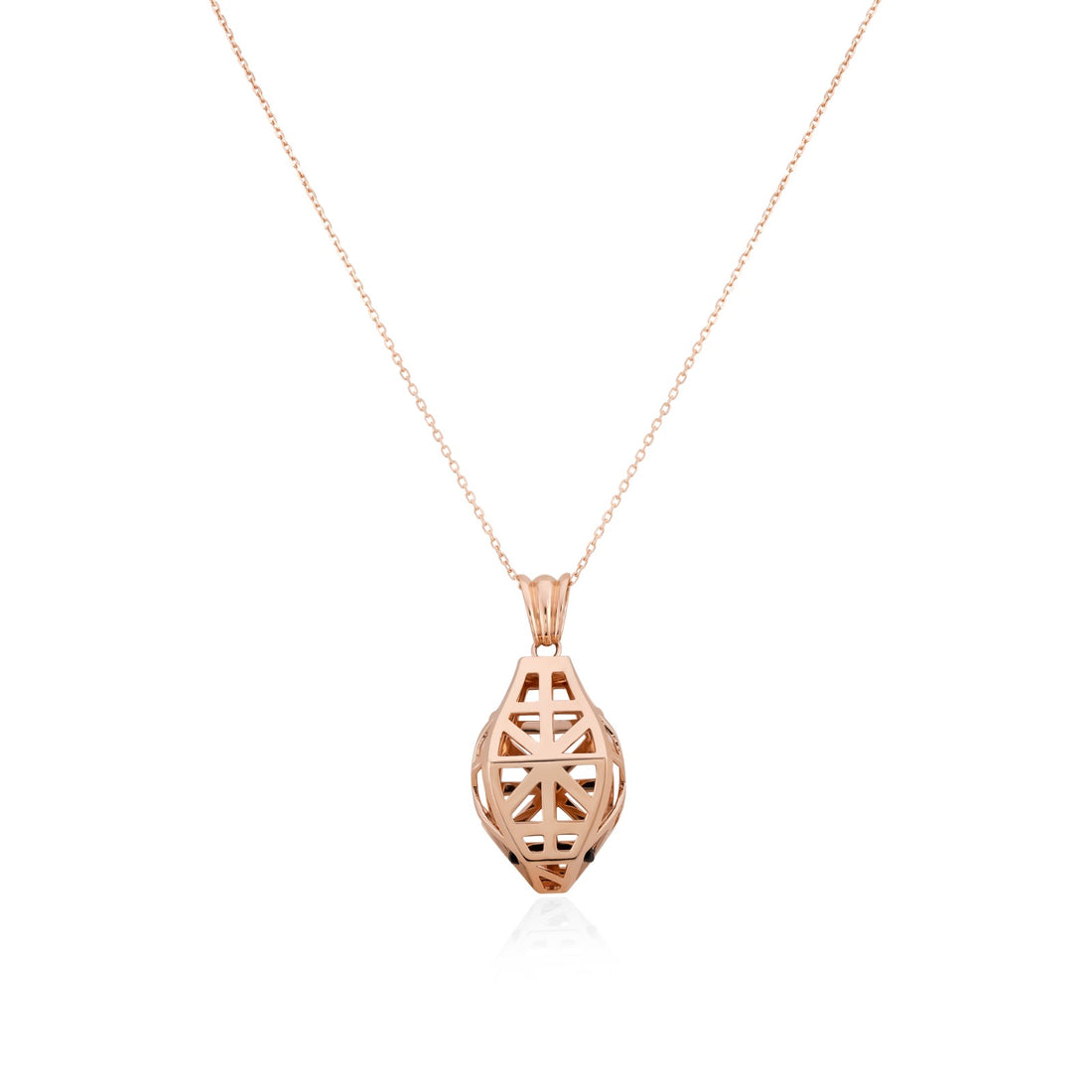 Snake Pendant in 18K Rose Gold with stone