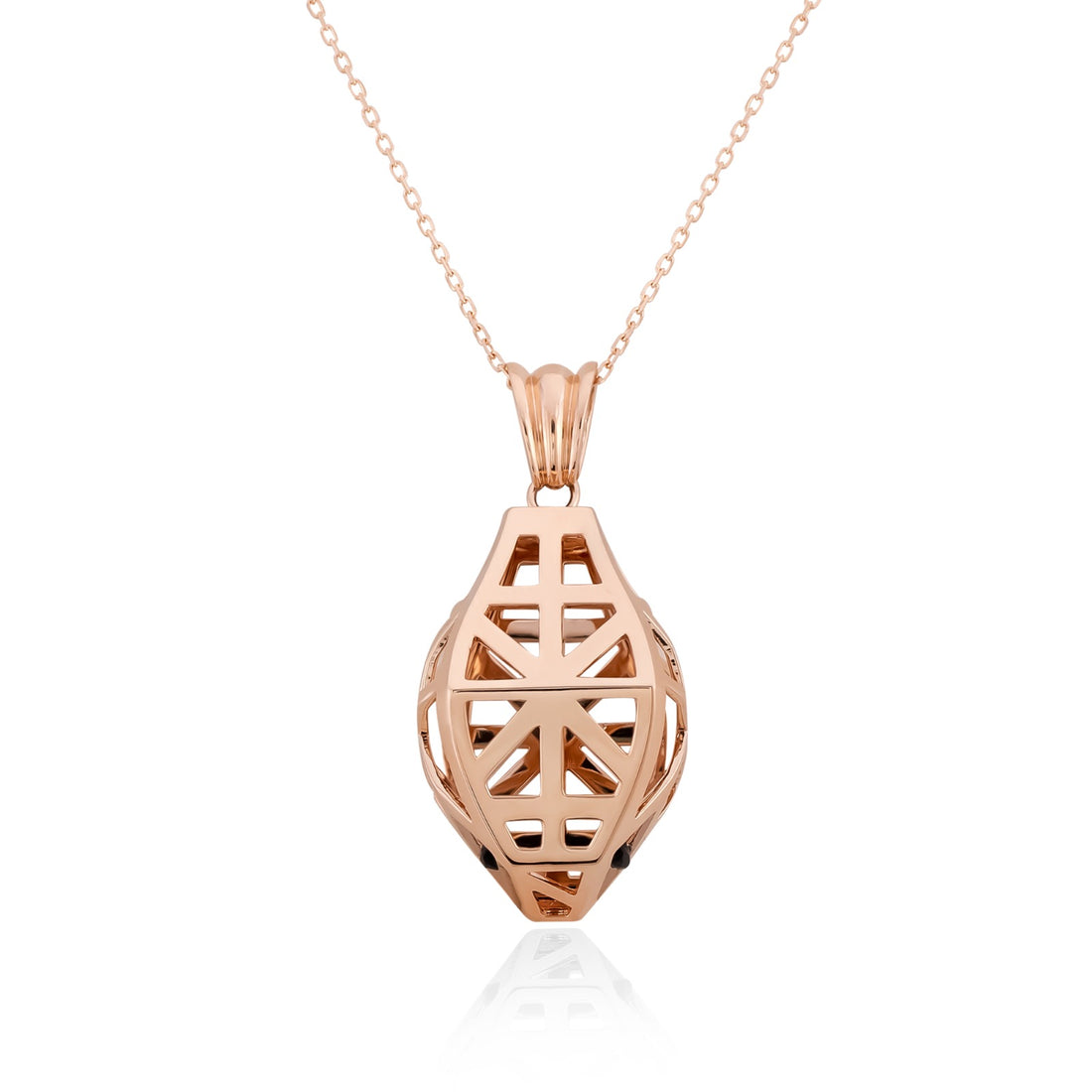 Snake Pendant in 18K Rose Gold with stone