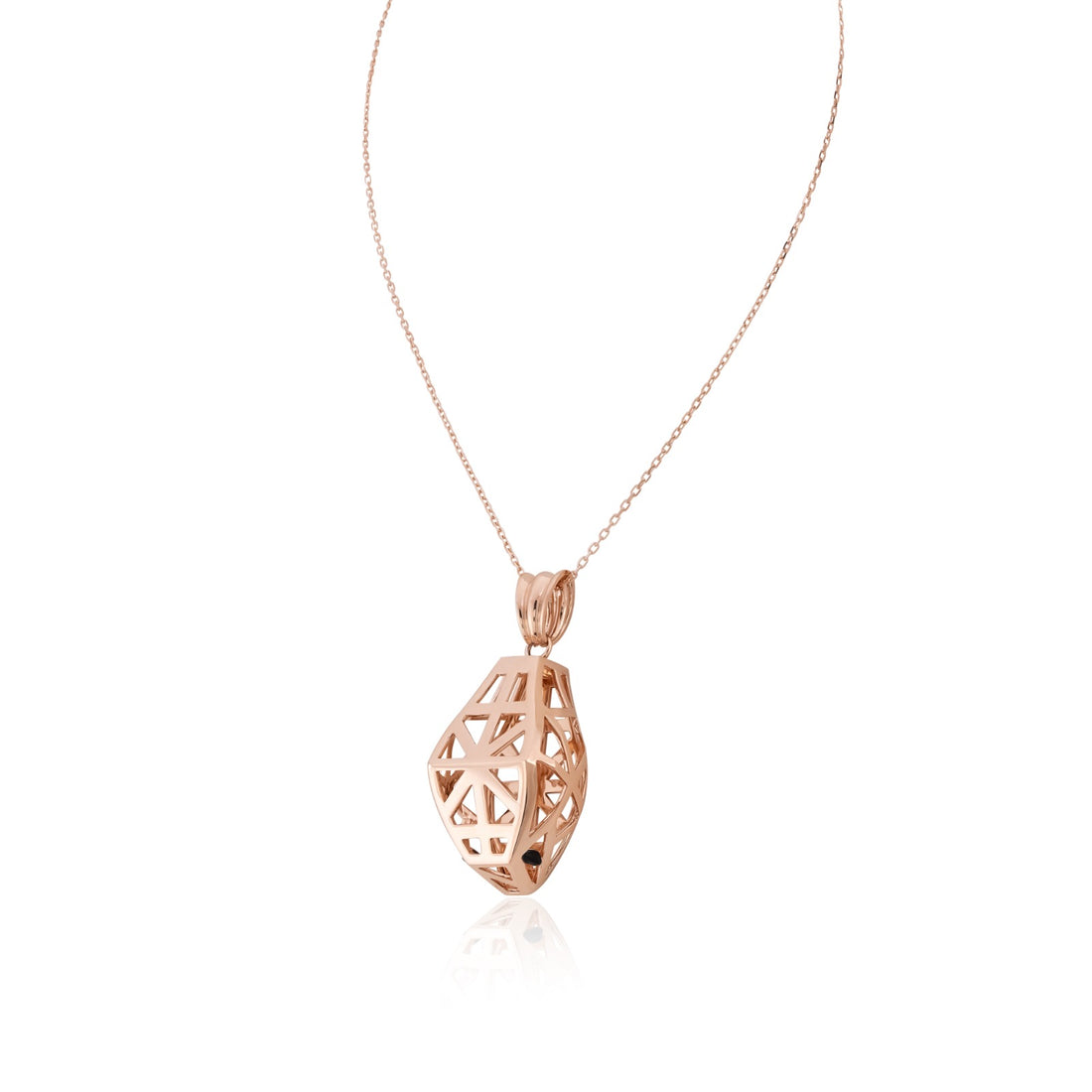 Snake Pendant in 18K Rose Gold with stone