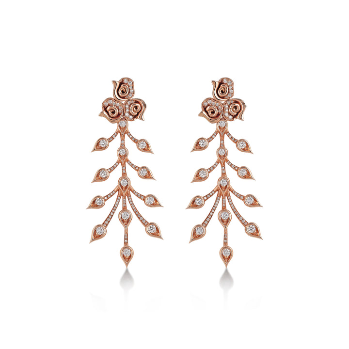 Blossom Earrings inspire 18K rose gold with VS-G diamonds