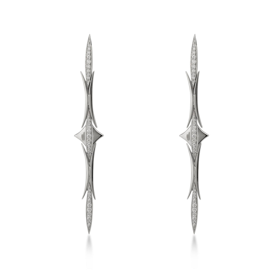 Earrings in 18K white gold with VS-G diamonds