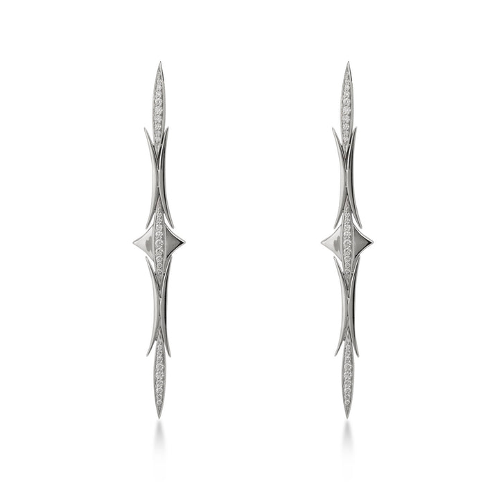 Earrings in 18K white gold with VS-G diamonds