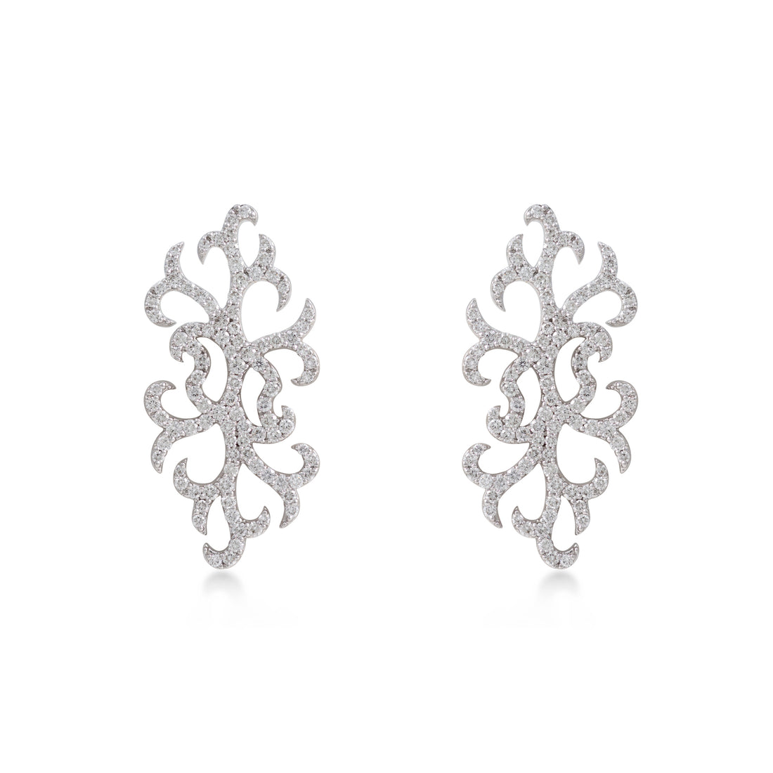 Earrings in 18K white gold with VS-G diamonds