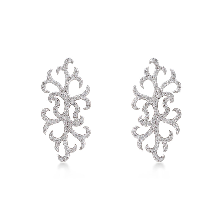 Earrings in 18K white gold with VS-G diamonds