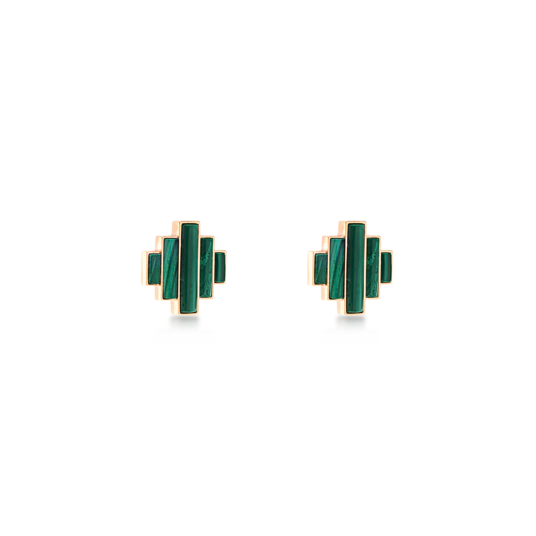 Tropicalia Earrings in 18K Yellow Gold with Malachite Stone