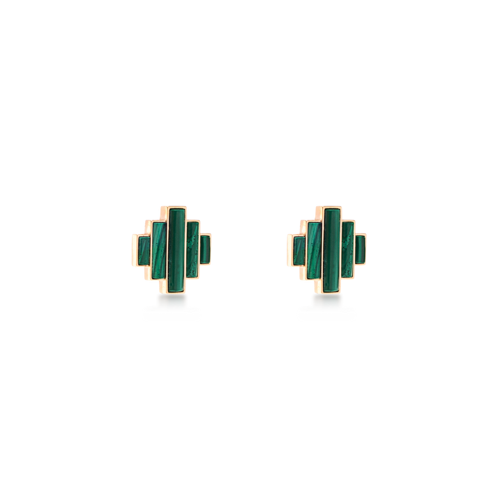 Tropicalia Earrings in 18K Yellow Gold with Malachite Stone