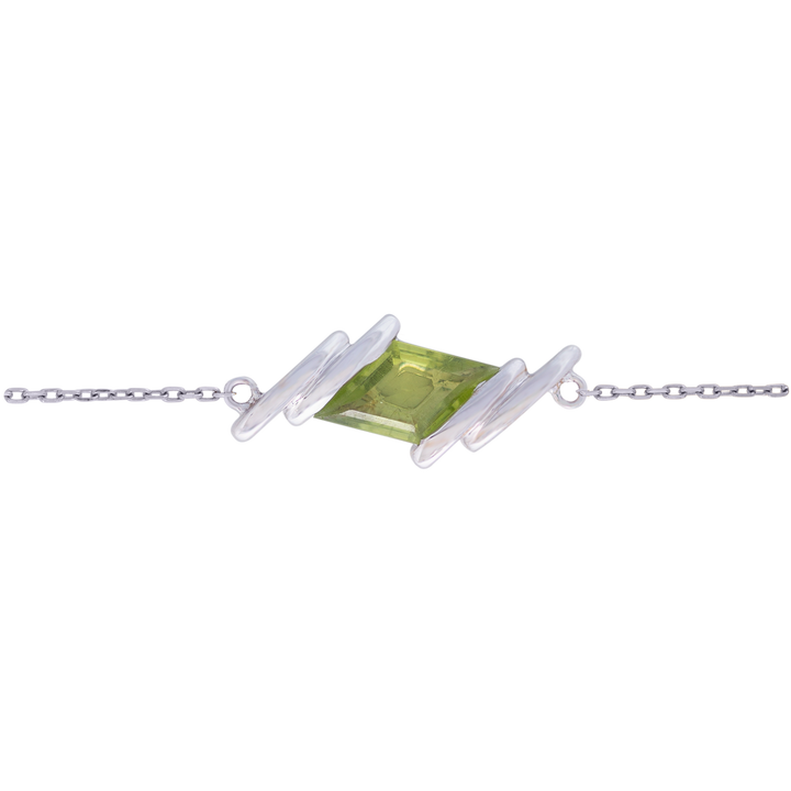 Bracelet in 18k White Gold with Peridot Stone - Arcobaleno Collection