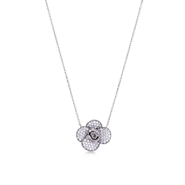 Blossom Necklace in 18K White Gold with VS-G Diamond