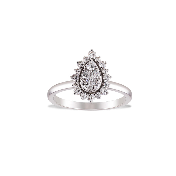 Ring in 18K white gold and VS-G diamonds