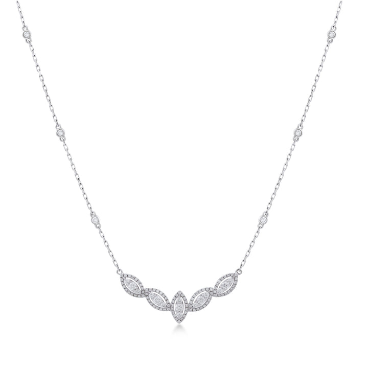 Illusion Necklace In 18K White Gold With VS-G Diamond