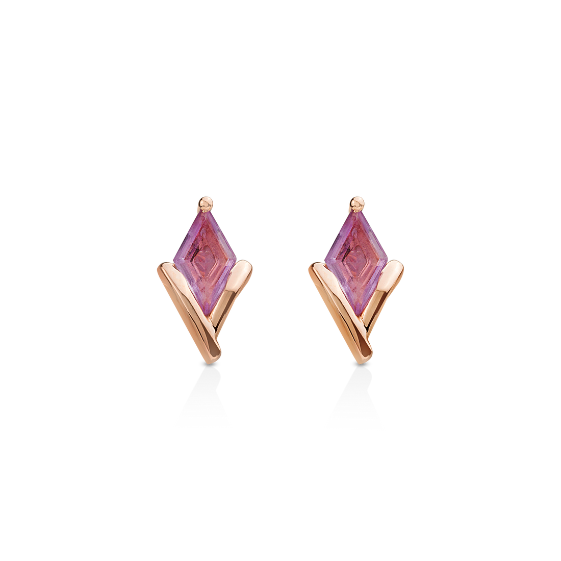 Earrings in 18k Rose Gold with Amethyst Stone - Arcobaleno Collection