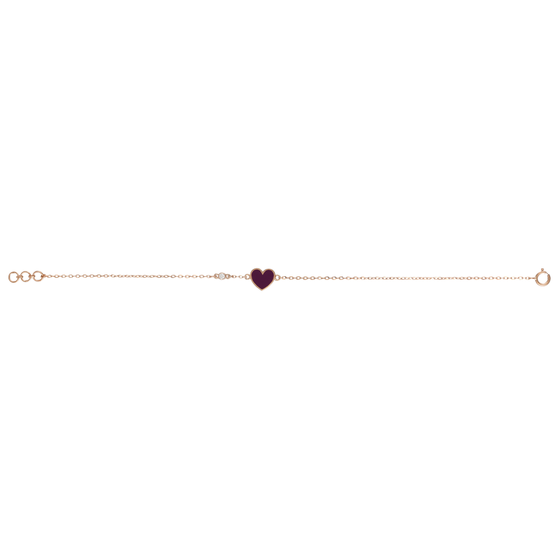 Baby Love Inspire Fine Chain Bracelet in 18K Rose Gold VS-G Diamond