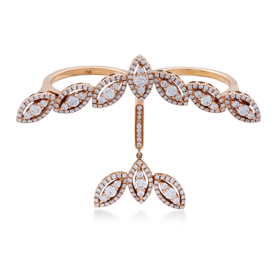 Illusion Double Ring in 18K Rose gold with VS-G diamonds