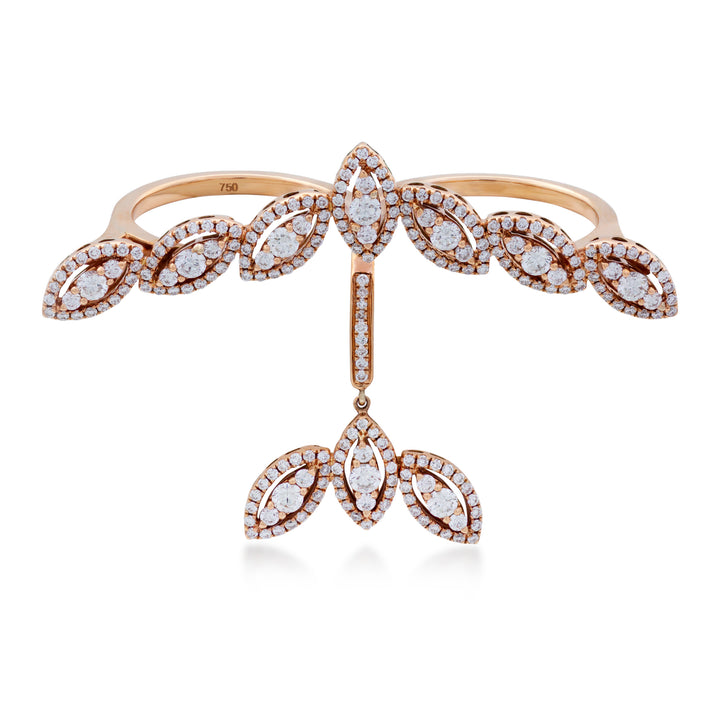 Illusion Double Ring in 18K Rose gold with VS-G diamonds