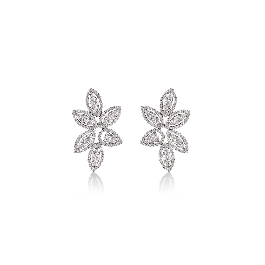 Earring in 18K White Gold and VS-G Diamonds - Jasmine