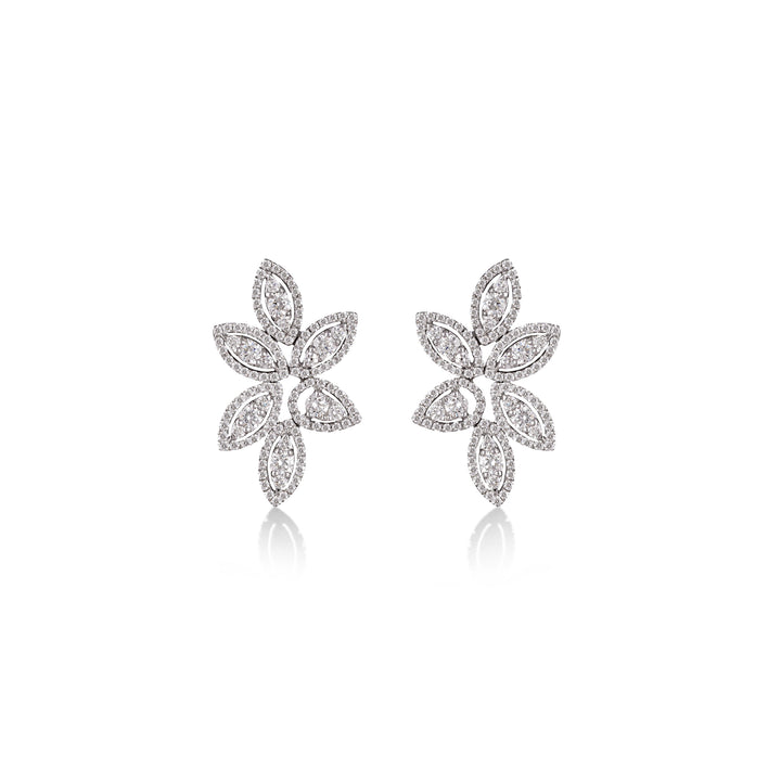 Earring in 18K White Gold and VS-G Diamonds - Jasmine