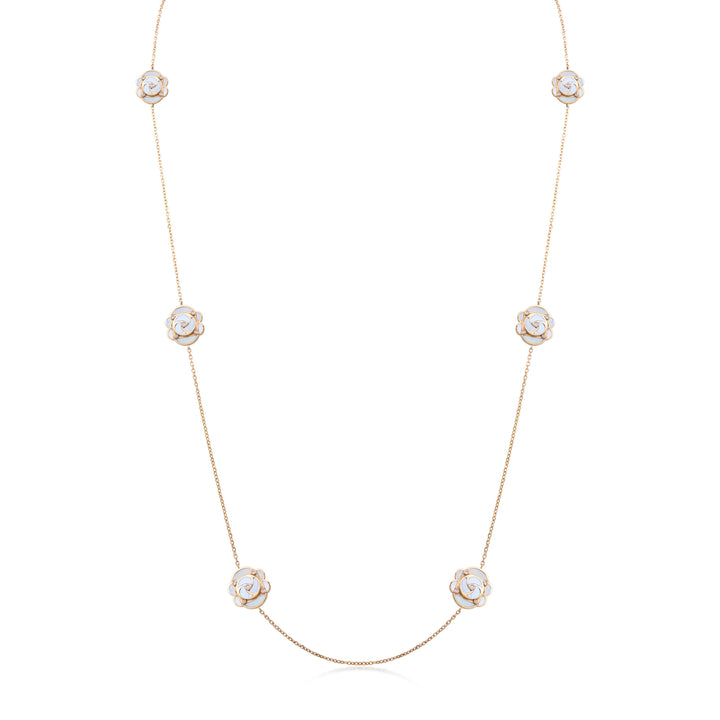 La vie en Rose Necklace in 18K Yellow Gold and VS-G Diamonds