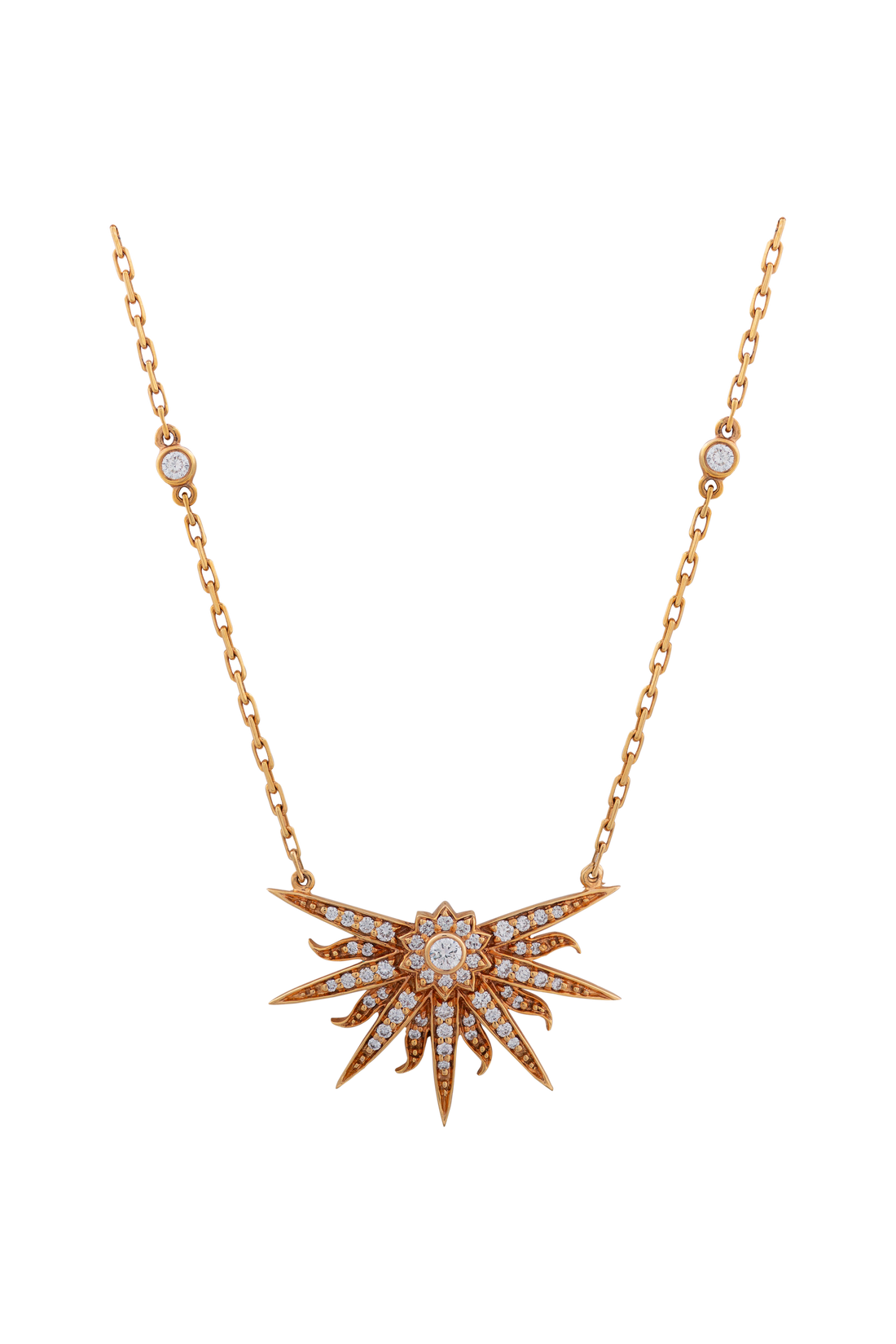 Sunburst Necklace in 18k Rose Gold with VS-G Diamond