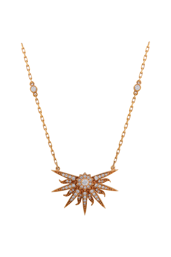 Sunburst Necklace in 18k Rose Gold with VS-G Diamond