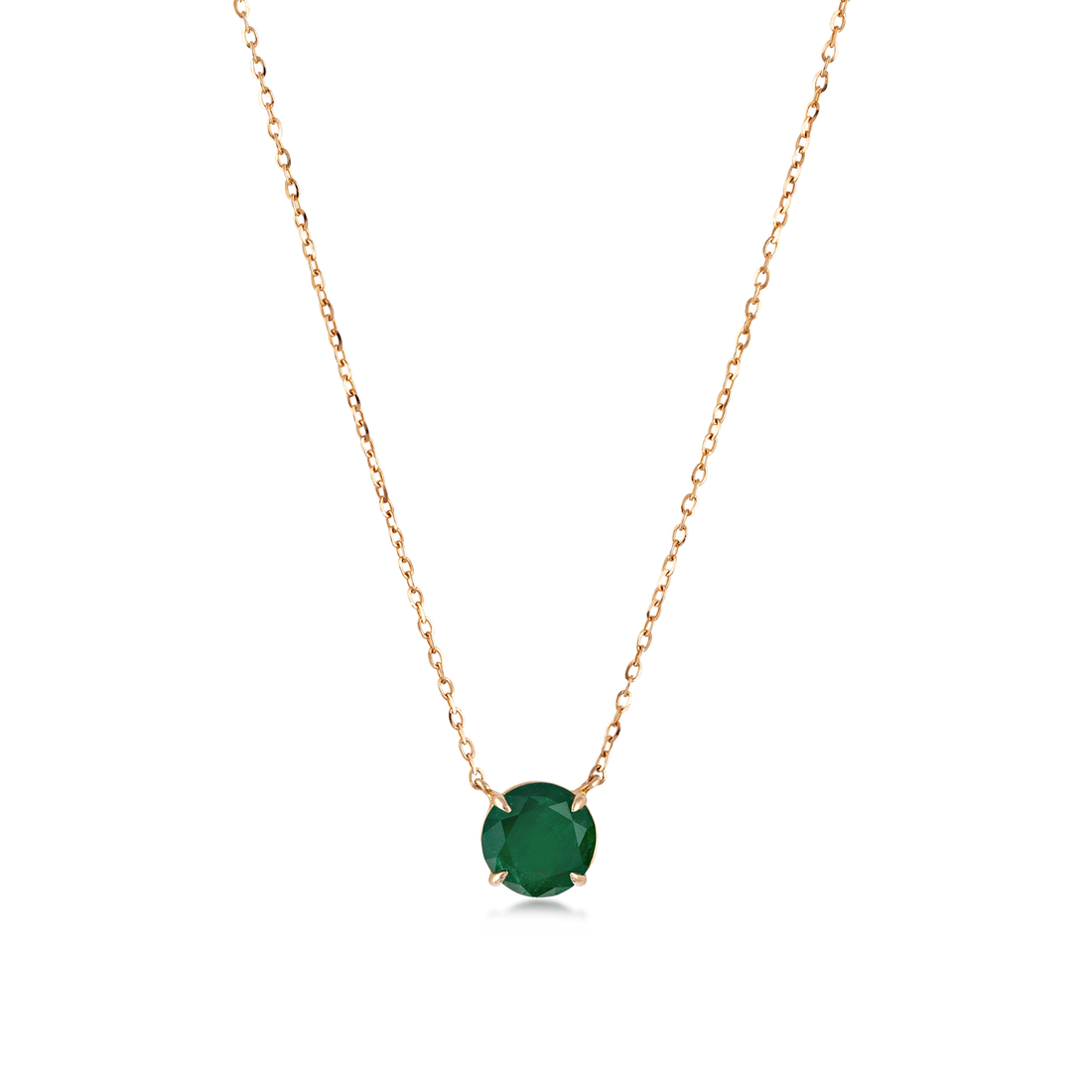 Little Pendant in 18K Yellow Gold and Emerald Stone