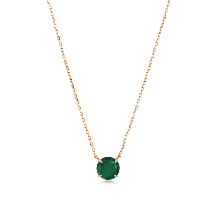 Little Pendant in 18K Yellow Gold and Emerald Stone