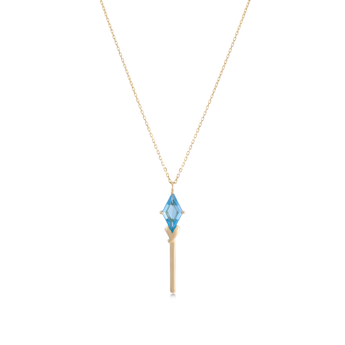 Pendant in 18k Yellow Gold And Blue Topaz Stone - Arcobaleno Collection