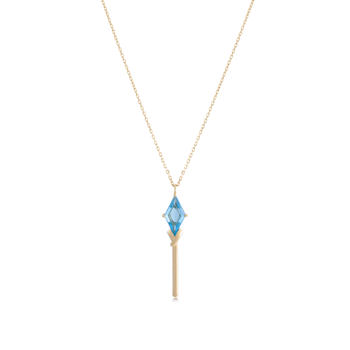 Pendant in 18k Yellow Gold And Blue Topaz Stone - Arcobaleno Collection