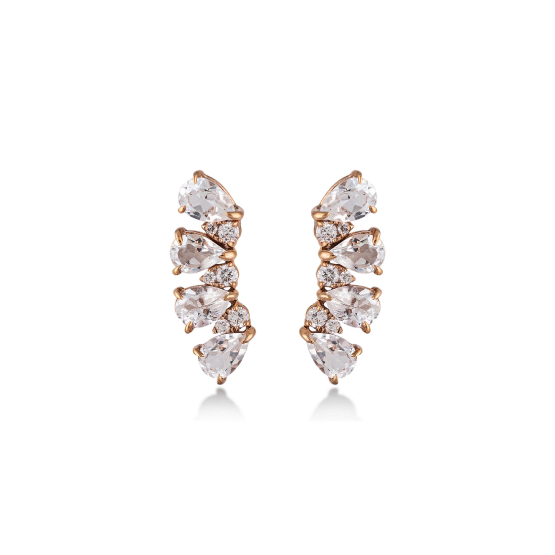 Earrings in 18K rose gold with VS-G diamonds