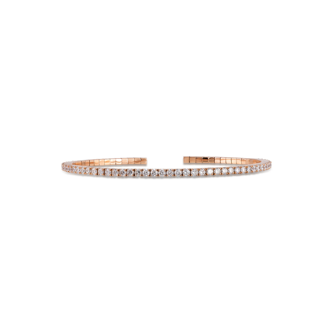 Flexible bracelet in 18K yellow gold with VS-G diamonds