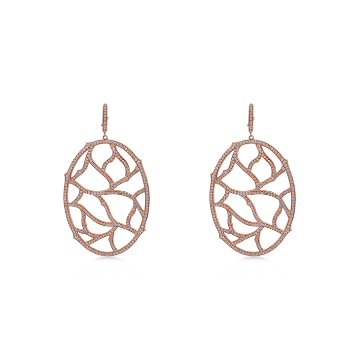 Branch Affinity Earrings in 18K Rose Gold with VS-G Diamonds