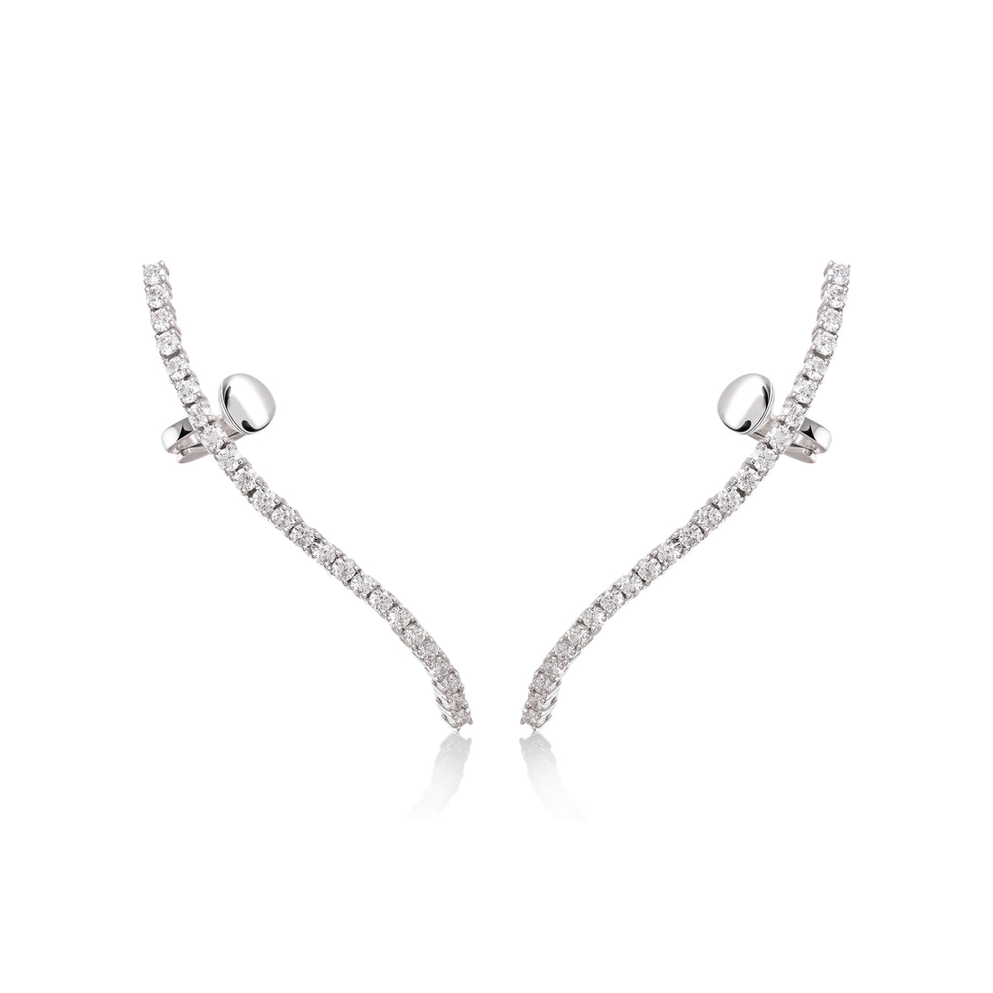 Earrings in 18K white gold with VS-G diamonds