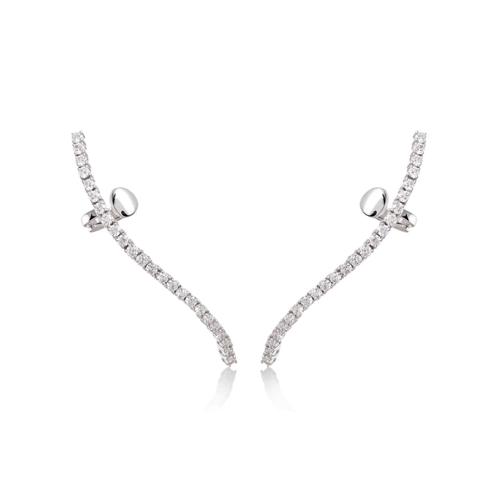 Earrings in 18K white gold with VS-G diamonds