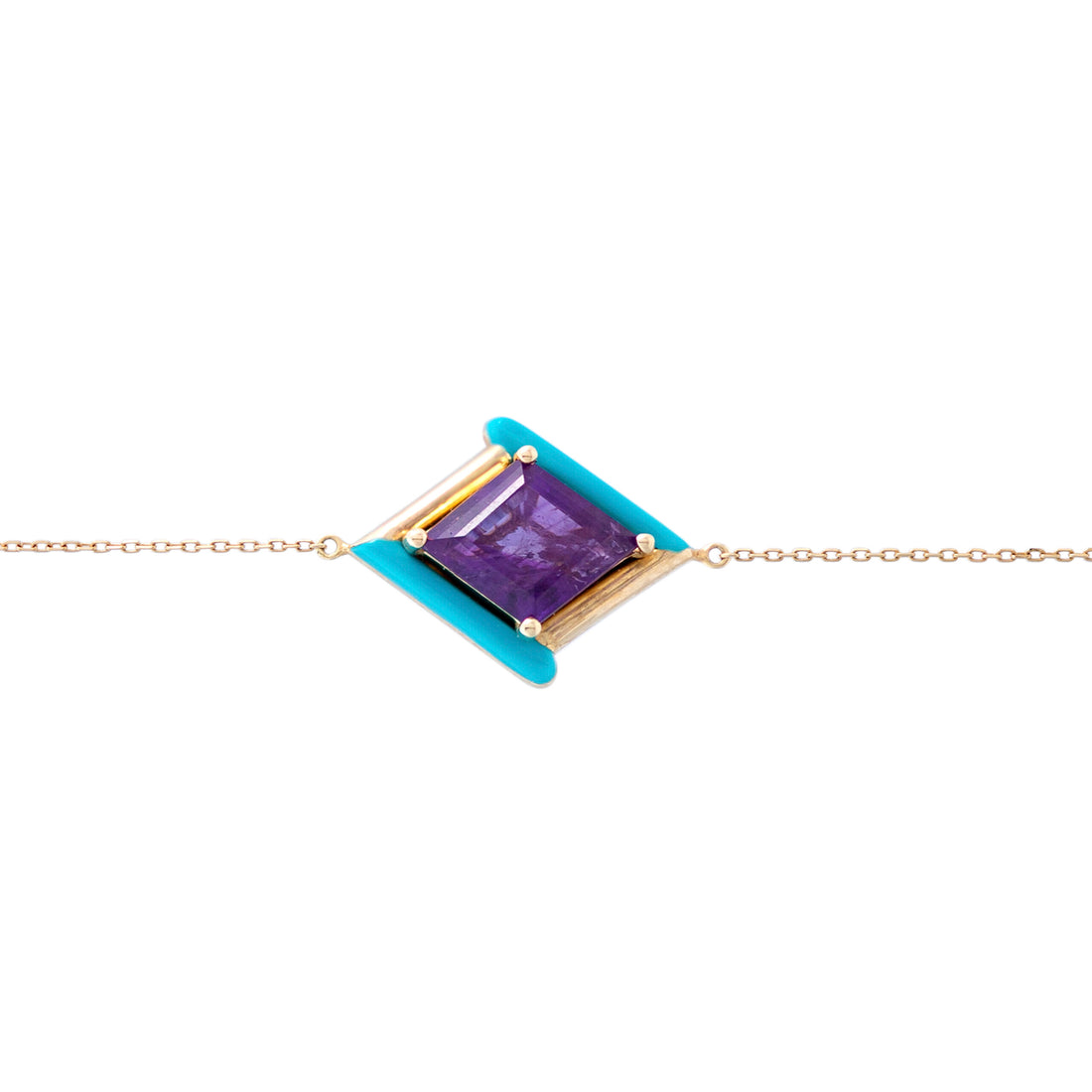 Eye Candy Bracelets in 18K yellow gold with turquoise enamel