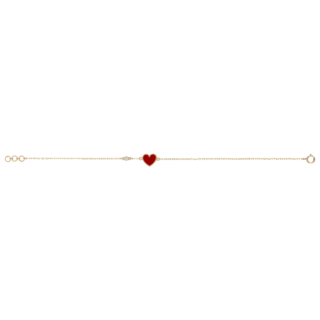 Baby Love Fine Chain Bracelet in 18K Yellow Gold VS-G Diamond