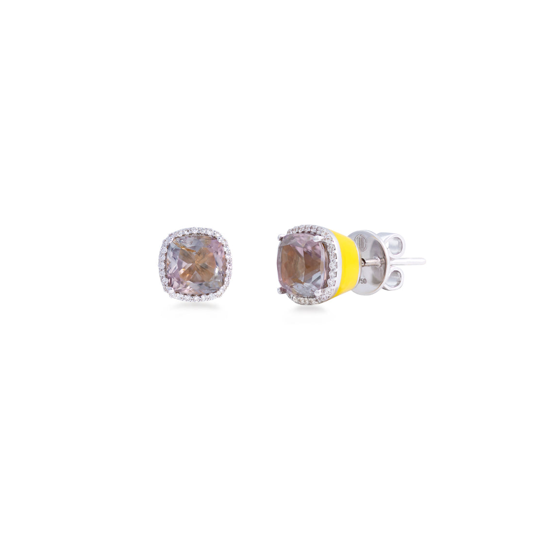 Eye Candy 18K white gold with VS-G diamonds, citrine stone, and yellow enamel