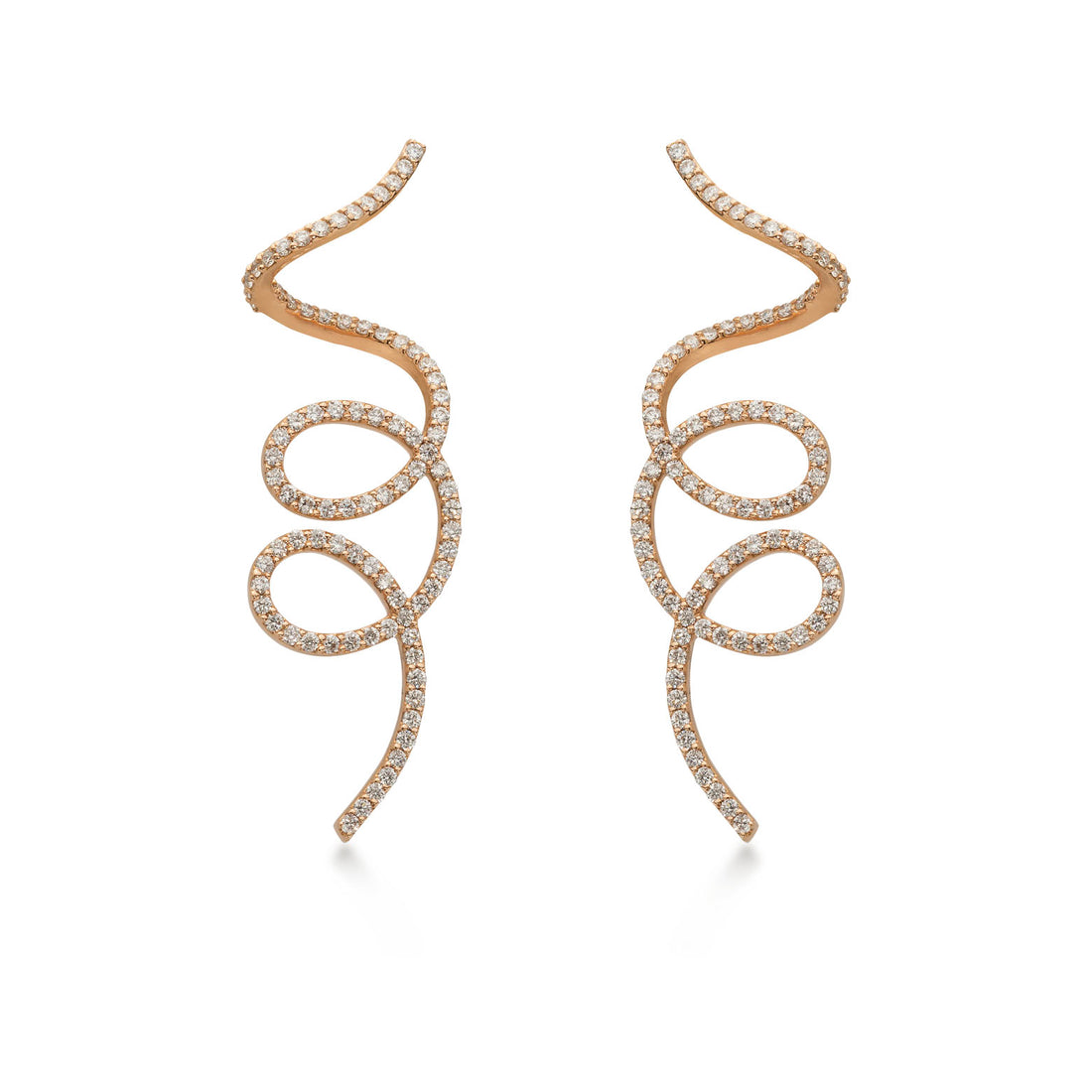 Earrings in 18K rose gold with VS-G diamonds