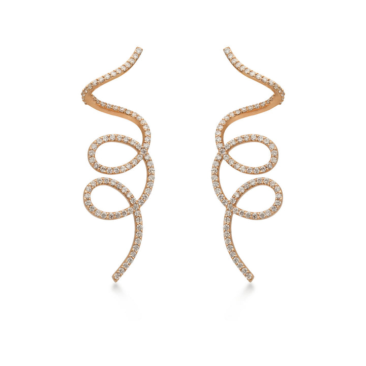 Earrings in 18K rose gold with VS-G diamonds