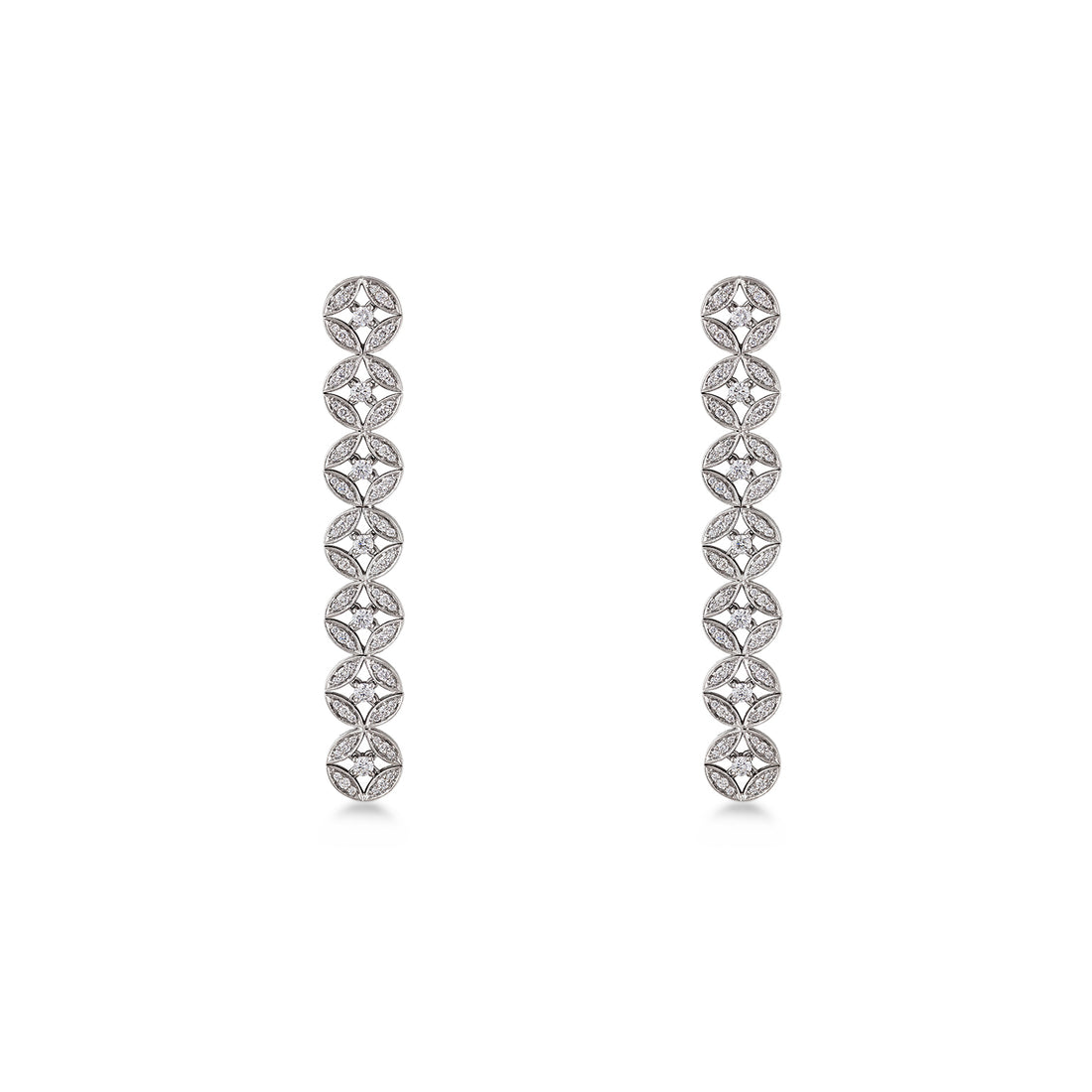 Earrings in 18K white gold with VS-G diamonds