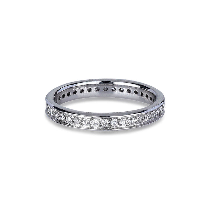 Ring in 18K white gold with VS-G Diamonds and sapphire stone