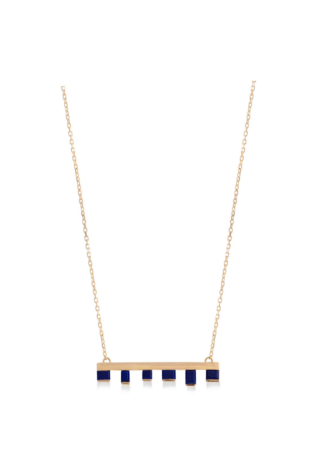 Necklace in 18K yellow gold with Lapis stone